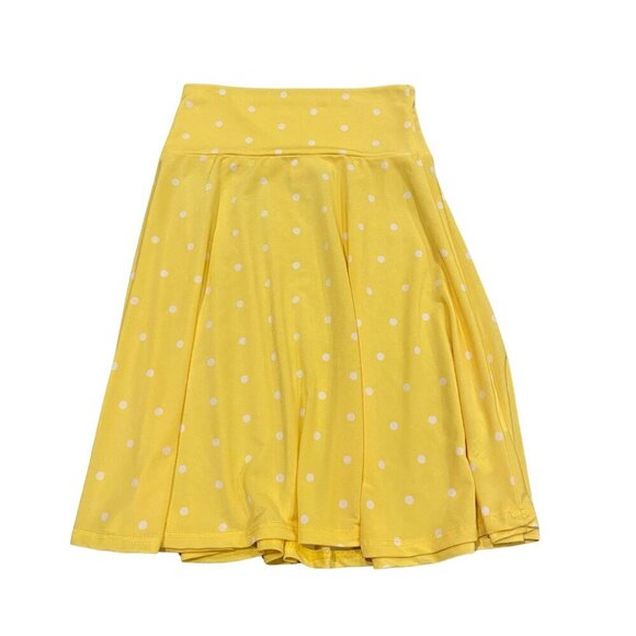 Lularoe Girl's Azure Yellow & White Polka Dot Skirt - Picture 1 of 2